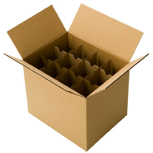 Caisse carton bouteille de vin